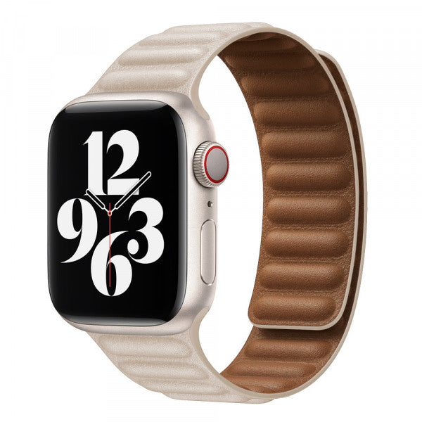 Apple Watch 双面皮革磁性表带（白色）42-44-45